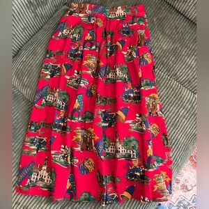 Vintage Sharon Young Pleated Midi Red Football Cheer Collegiate A-Line Skirt